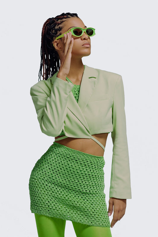 Cropped Twill Jacket