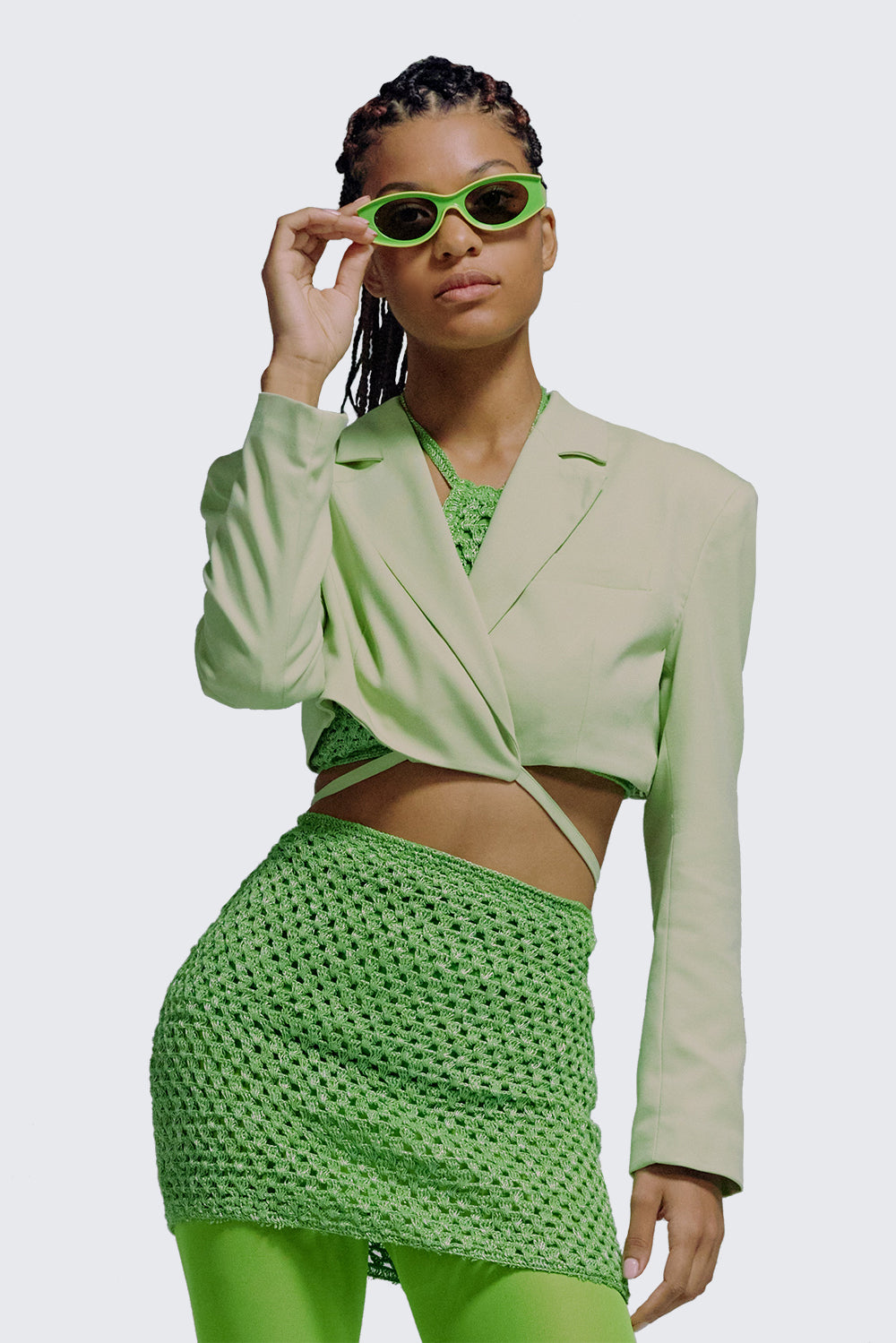 Cropped Twill Jacket