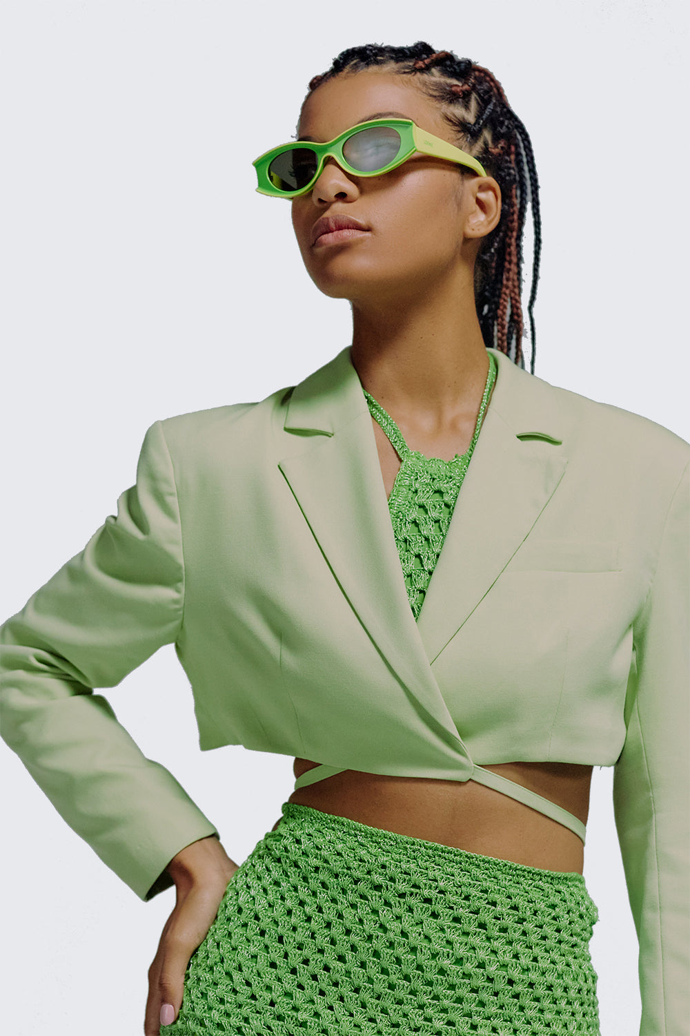 Cropped Twill Jacket